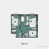 ЖК Tulip Residence — 3-ком 76,7 м² (от 25 314 300 тг)