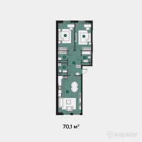 ЖК Tulip Residence — 3-ком 89 м² (от 29 373 300 тг)