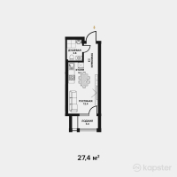ЖК Табысты — 1-ком 27,4 м² (от 9 864 000 тг)