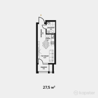 ЖК Табысты — 1-ком 27,5 м² (от 9 900 000 тг)