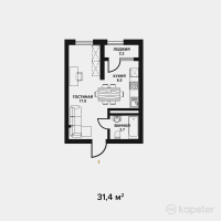 ЖК Табысты — 1-ком 31,4 м² (от 11 304 000 тг)