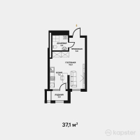 ЖК Табысты — 1-ком 37,1 м² (от 13 356 000 тг)