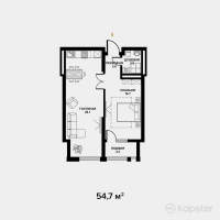 ЖК Табысты — 2-ком 54,7 м² (от 19 692 000 тг)