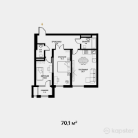 ЖК Табысты — 3-ком 70,1 м² (от 25 236 000 тг)