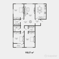 ЖК BrickTown — 4-ком 119,2 м² (от 54 222 350 тг)