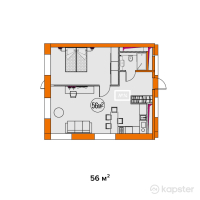 Апарт-отель YE`S Астана — 2-ком 56 м² (от 50 400 000 тг)