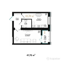 ЖК Asylym Prime — 1-ком 41,8 м² (от 21 631 700 тг)