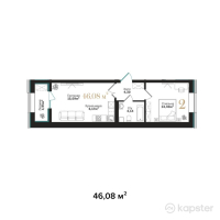 ЖК Asylym Prime — 2-ком 46,1 м² (от 23 869 500 тг)