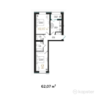 ЖК Asylym Prime — 2-ком 62,1 м² (от 32 152 300 тг)