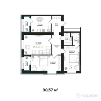 ЖК Asylym Prime — 3-ком 90,6 м² (от 46 915 300 тг)