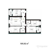 ЖК Asylym Prime — 4-ком 105,9 м² (от 54 866 600 тг)