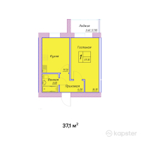 ЖК Айбике — 1-ком 37,1 м² (null)