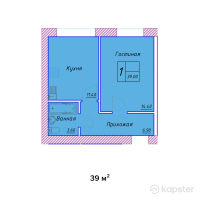 ЖК Айбике — 1-ком 39 м² (null)