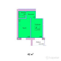 ЖК Айбике — 1-ком 42 м² (null)