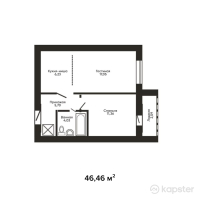 ЖК Baiterek — 2-ком 46,5 м² (от 14 402 600 тг)