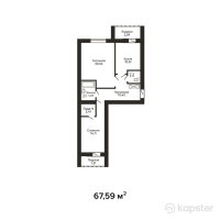 ЖК Baiterek — 2-ком 67,6 м² (от 20 952 900 тг)