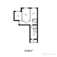 ЖК Baiterek — 3-ком 72,8 м² (от 22 561 800 тг)
