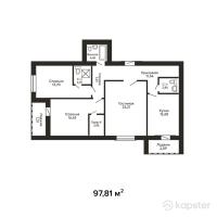 ЖК Baiterek — 3-ком 97,8 м² (от 30 321 100 тг)