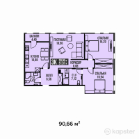 ЖК Golden Residence — 3-ком 90,7 м² (от 58 929 000 тг)