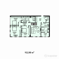 ЖК Golden Residence — 4-ком 113 м² (от 73 443 500 тг)
