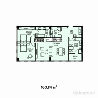 ЖК Golden Residence — 5-ком 160,8 м² (от 104 546 000 тг)
