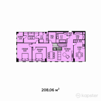 ЖК Golden Residence — 5-ком 208,1 м² (от 135 239 000 тг)