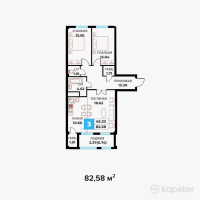 ЖК Kerim — 3-ком 82,6 м² (от 24 774 000 тг)