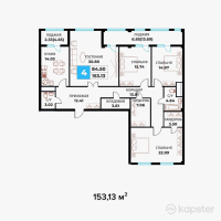 ЖК Kerim — 4-ком 153,1 м² (от 45 939 000 тг)
