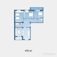 ЖК Dostyk — 4-ком 117,7 м² (от 39 600 100 тг)