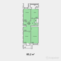 ЖК на ул. Оракбаева, 1а — 3-ком 85,2 м² (от 23 856 000 тг)