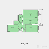 ЖК на ул. Оракбаева, 1а — 3-ком 108,7 м² (от 30 436 000 тг)