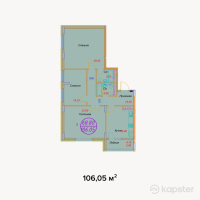 ЖК Shugyla — 3-ком 106,1 м² (от 46 662 000 тг)