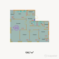ЖК Shugyla — 4-ком 136,7 м² (от 60 148 000 тг)