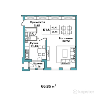 ЖК Sky Hills — 1-ком 66,9 м² (null)