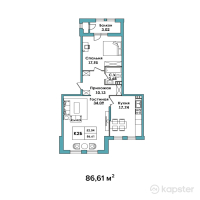 ЖК Sky Hills — 2-ком 86,6 м² (null)