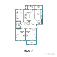 ЖК Sky Hills — 4-ком 133,4 м² (null)