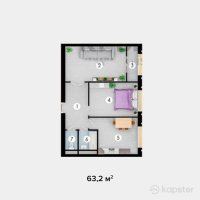 ЖК Asiya — 1-ком 63,2 м² (от 12 640 000 тг)