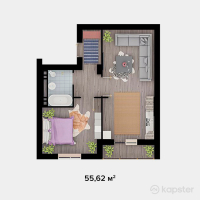 ЖК Nurbergen — 2-ком 55,6 м² (от 15 573 600 тг)