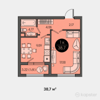 ЖК Sensata City — 1-ком 38,7 м² (null)