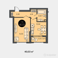 ЖК Sensata City — 1-ком 40 м² (null)