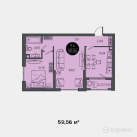 ЖК Sensata City — 2-ком 59,6 м² (null)
