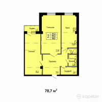 ЖК Жана — 2-ком 78,7 м² (от 33 054 000 тг)