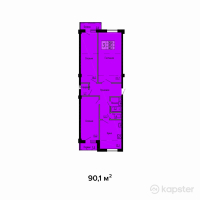 ЖК Жана — 3-ком 90,1 м² (от 37 842 000 тг)