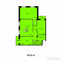 ЖК Жана — 3-ком 101,6 м² (от 42 672 000 тг)