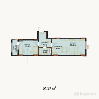 ЖК Амирель — 2-ком 51,4 м² (от 16 438 400 тг)