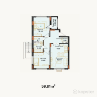 ЖК Амирель — 3-ком 59,8 м² (от 19 139 200 тг)