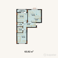 ЖК Амирель — 3-ком 63,9 м² (от 20 454 400 тг)