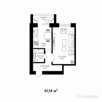 ЖК Династия — 1-ком 41,1 м² (от 14 399 000 тг)
