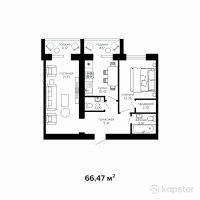 ЖК Династия — 2-ком 66,5 м² (от 22 599 800 тг)
