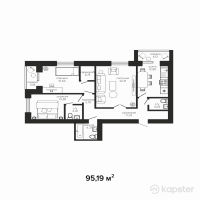 ЖК Династия — 3-ком 95,2 м² (от 32 364 600 тг)